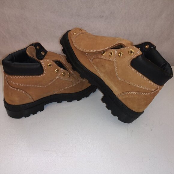 Terra Shoes - Terra Ladies Size 6 Steel Toe Tan Leather Upper Anti Fatigue Ankle Boot